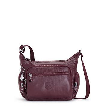 Kipling Gabbie Small Metallic Crossbody Väska Vinröda | SE 2071UZ